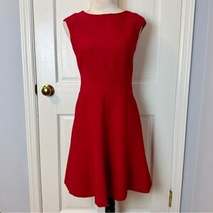 Chaps Women's Vibrant Red Fit and Flare Sleeveless /Cap Sleeve Dress, Size 4
